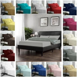 Fitted Sheet Egyptian Cotton 200TC Single Double King SuperKing 4ft Small Double - Picture 1 of 15