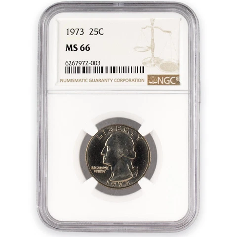 1973 Washington Quarter - NGC MS66 Cover