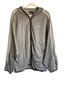 Vintage 90's Nautica Competition Men's Silver Hooded Bomber Jacket Size XXL - Picture 1 of 10