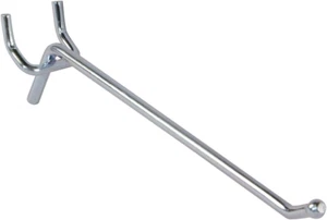 6 Inch Chrome Peg Hook for ¼ Inch Pegboard - Pack of 100- Chrome Sturdy Pegboard - Picture 1 of 2