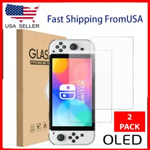 2x Screen Protector For Nintendo Switch OLED 2021 Clear Tempered Glass Film - Picture 1 of 8