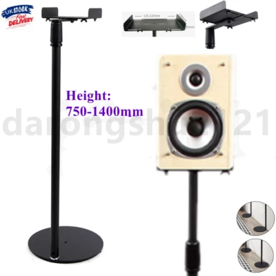 Set 2x Supporto da Pavimento Altoparlanti Universale Altezza Regolabile 750-1400mm Alta Qualità - Immagine 1 di 4