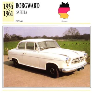 Borgward Isabella, 1954-1961. Collectors Club card. Classic Cars - Picture 1 of 2