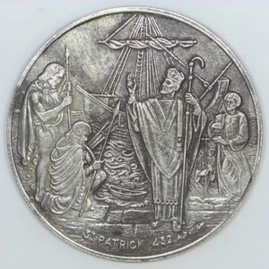 Moneda de 25 g Franklin Mint St. Patrick Lands At Gill Mhantain 1972 plata .9999 e217 - Imagen 1 de 2