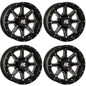 4 ATV/UTV Wheels Set 14in High Lifter HL4 Black 4/156 4+3 550 - Picture 1 of 4