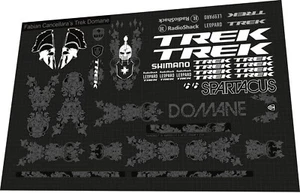 SET DECALCOMANIE Fabian Cancellara's Trek Domane - Foto 1 di 1