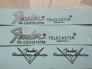 3 Stck. US FENDER TELECASTER Custom Shop Gitarre Wasserrutsche Transfer Headstock Aufkleber - Bild 1 von 2