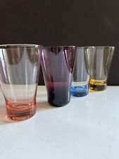 Vintage Multicolored Stemless Glasses Set Of 4 Cocktail Cordial Liquor Juice 8oz