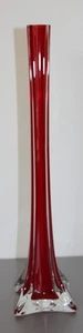 Stangenvase - Solifleur Glas - Orchideenvase, rot/klar Überfang H 40,3 cm - Bild 1 von 5