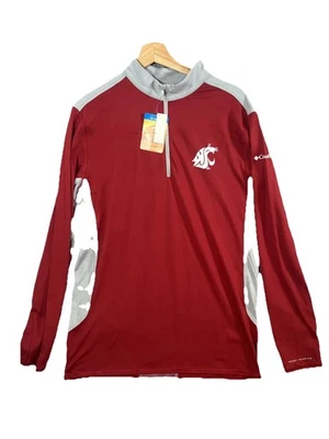 Washington State Cougars Columbia Omni-shade 1/4 Zip Pullover Men’s Medium NEW - Image 1 of 4