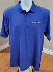 Port Authority Polo Shirt Men Small Dk Blue Short Sleeve Golf Sunpower Logo NWOT - Imagen 1 de 7