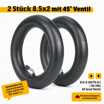 2x E-Scooter Schlauch 8.5 Zoll (8½×2) für Xiaomi M365 Pro Mi 3 – 45 Grad Venti - Bild 1 von 4