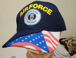US Air Force Blue Patriotic Baseball Cap NEU! Eine toll aussehende Mütze - Bild 1 von 9