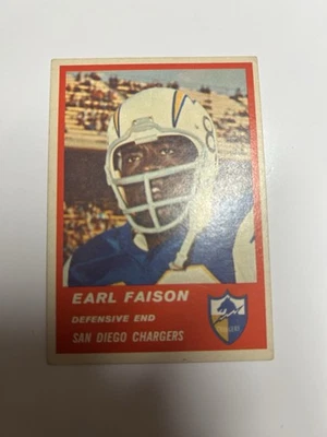 Fleer #77 Earl Faison San Diego Chargers 1963 (manchas) ¡Conjunto de rotura! Foto 1 de 2