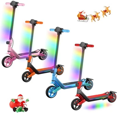 MARKENLOS Elektroroller Kinder 6-12 Jahre Elektroscooter 130W Klappbar 16km/h LED E Roller