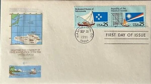 Cubierta artesanal 2507A Micronesia Islas Marshall ambas estampillas en 1 - Imagen 1 de 1