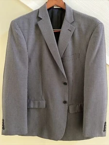 46R Geoffrey Beene Check Textured Blazer Sport Jacket Sport Coat Black & Grey - Picture 1 of 6