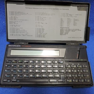 Texas Instruments TI-74 BASICALC Calculator with Outer Case 1985 Tested Working - Picture 1 of 24