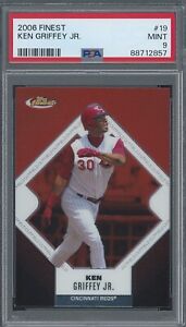 2006 Topps Finest #19 Ken Griffey Jr Red Baseball Card PSA 9
