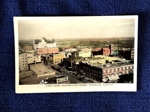 EDMONTON INNENSTADT VON HUDSON'S BAY TOWER HANDFARBIG RPPC GOWEN SUTTON #9 - Bild 1 von 2