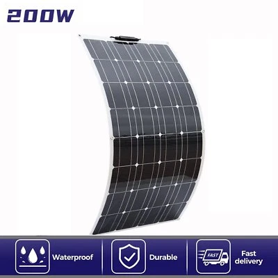 200W Flexibel Solarmodul Solarpanel Monokristallin für Wohnmobil Camping Boot - Bild 1 von 4