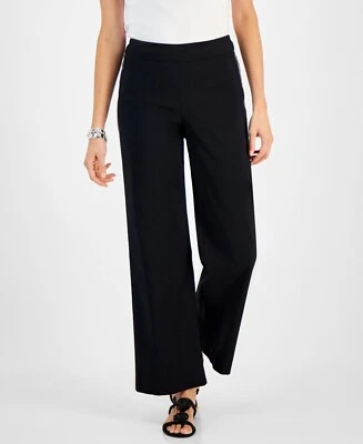 Calça Jm Collection Poetic Opulence costura lateral enfeitada perna larga, preta, tamanho P - Imagem 1 de 4