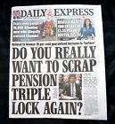 Daily Express UK Newspaper 27/10/22 October 27th 2022 Rishi Sunak Pension Lock