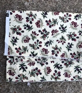 VIP Cranston Printworks Fabric OOP? Summer Berries On Beige Raspberry 44”W 24”L - Picture 1 of 7