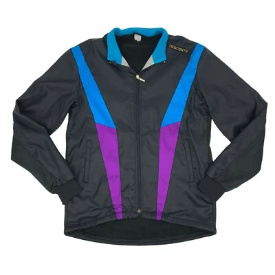 Vintage Descente Ski Jacket Womens XL Black Nylon Fleece Lined Waterproof *READ - Image 1 of 4