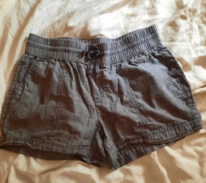 Pantalones Cortos BCG Gris Chambry Denim Mujer M Bolsillos Elástico Cordón Cintura Banda - Imagen 1 de 4