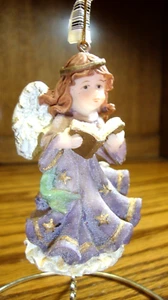 CHRISTMAS Vintage Angel Singing In Choir Ornament 3.25" tall~Stoneware 762 - Picture 1 of 5