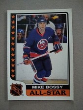 MIKE BOSSY New York ISLANDERS 1986-87 TOPPS Sticker HOCKEY CARD #4