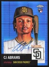 2022 topps chrome platinum anniversary CJ Abrams RC blue prism auto /99 #cpa-ca