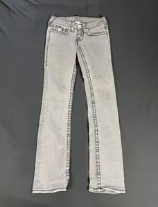True Religión Billy Big T Women Gray Skinny Denim Jeans Made In USA Size 24 - Picture 1 of 7