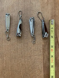 Four (4) Stainless Steel Fingernail Clippers - 2" - New w/keychain - Picture 1 of 3