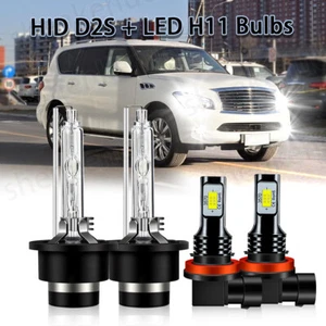 For Infiniti QX56 2011 2012 2013 D2S HID Xenon Headlight H11 LED Fog Light Bulbs - Picture 1 of 11