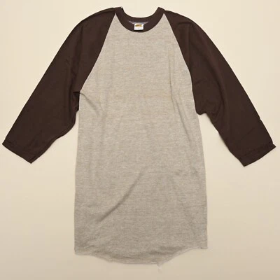 VINTAGE Russell Athletic NOS 70s Heather Brown Blank Baseball Tee Size M - Image 1 of 4