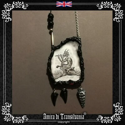 satanic talisman pendant amulet evil eye necklace pagan baphomet god pan lucifer - Image 1 of 4