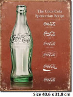 Coca Cola Script Evolution Tin Sign 1952  Made in USA Licensed- 40.6 x 31.8cm