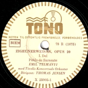 Telmanyi; Jensen. Sarasate (Zigeunerweisen). Tono X 25005. NM(-) frühere Version - Bild 1 von 1