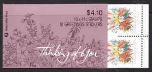 1990 Australia Sc# 1164a Booklet, 10 stamps - Floral, Thinking of You - MNH Cv$9 - Picture 1 of 1