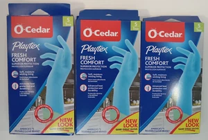 Wiederverwendbare Reinigungshandschuhe mit Tropfmanschette 3er Pack klein O-Zeder Playtex Fresh Comfort - Bild 1 von 4