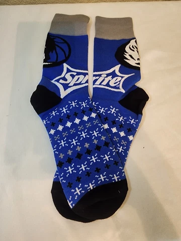 Dallas Mavericks Basketball Socks With Sprite Logo - Blue with Snowflakes Cover