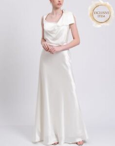 RRP€2078 DAVID FIELDEN SPOSA A-Line Wedding Dress UK14 US10 IT46 XL Lace Back