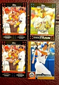 Lote de 4 tarjetas coleccionables de béisbol de Carlos Beltrán de los Mets de Nueva York de la MLB - Imagen 1 de 9