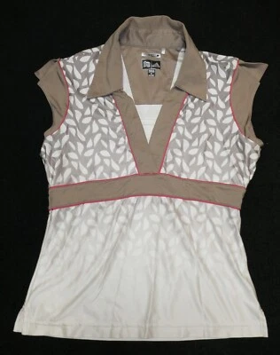 Adidas ClimaCool Mujer Multi-Tono Marrón Estampado Gorra-Manga Tenis Camisa Talla S Foto 1 de 3