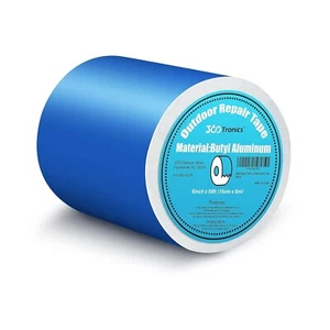 Super Waterproof Tape, Aluminum Butyl Rubber Tape 6" x 16 ft, RV, Roof, Metal - Picture 1 of 8