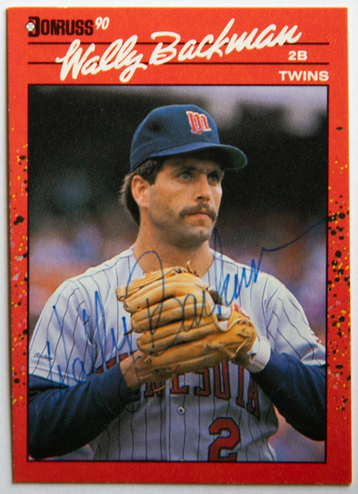 Wally Backman 1990 Donruss On-Card Hand Signed Autograph #155