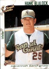 2000 Savannah Sand Gnats Multi-Ad #7 Hank Blalock San Diego California CA Card