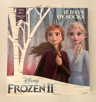 Disney Frozen II 2 (15 Days Of Socks Kid's L / 3-10) Christmas Advent Calendar - Image 1 of 4